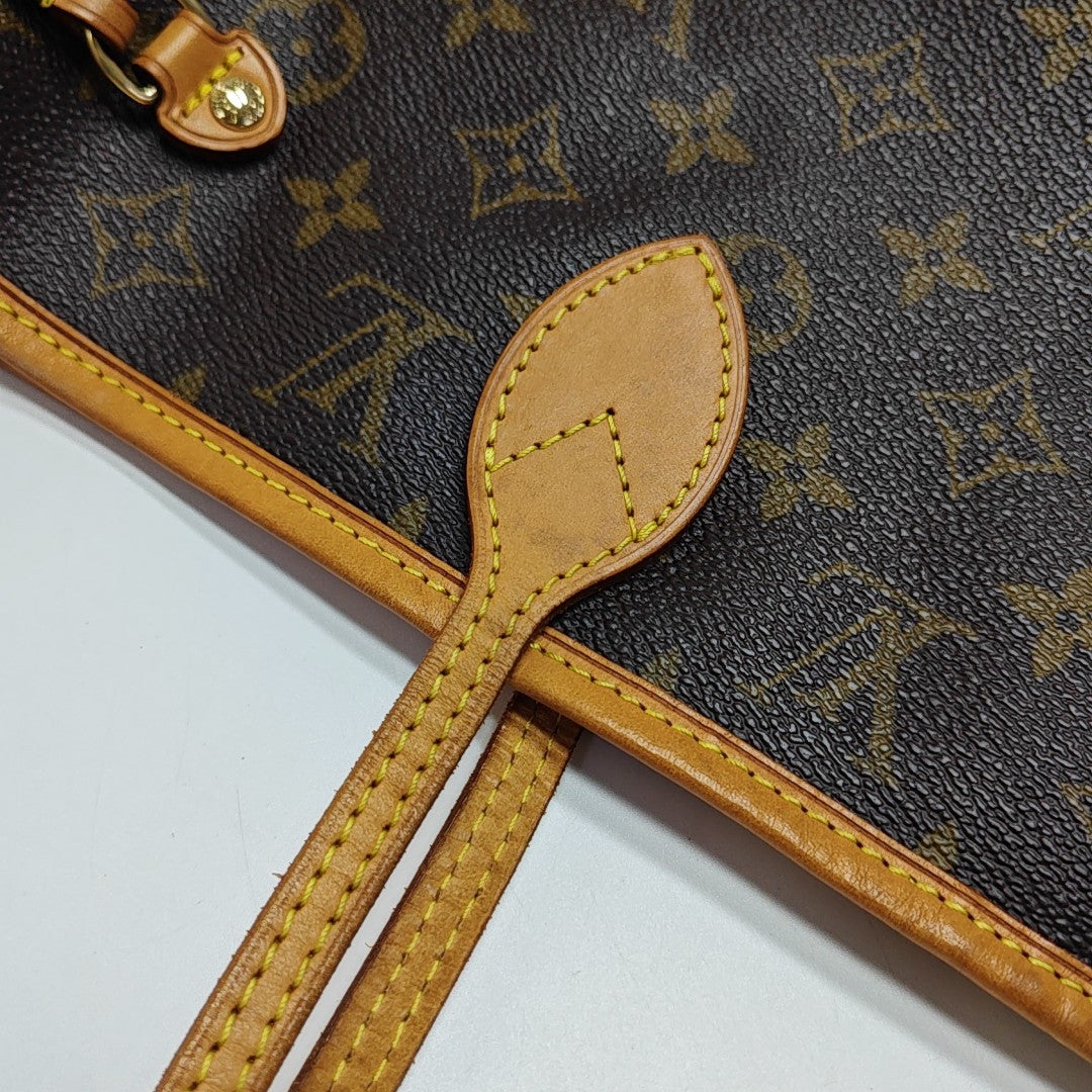 NEVERFULL MM Monogram Coated Canvas Brown