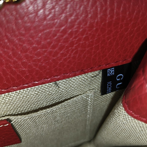 Interlocking G Small Calfskin Red