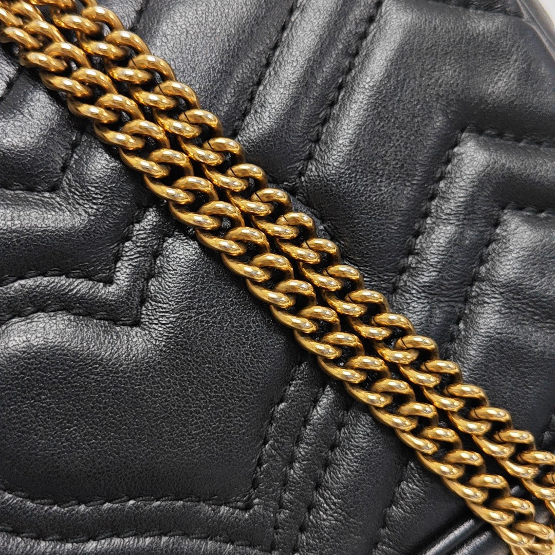 GG Marmont Mini Quilted Calfskin Black