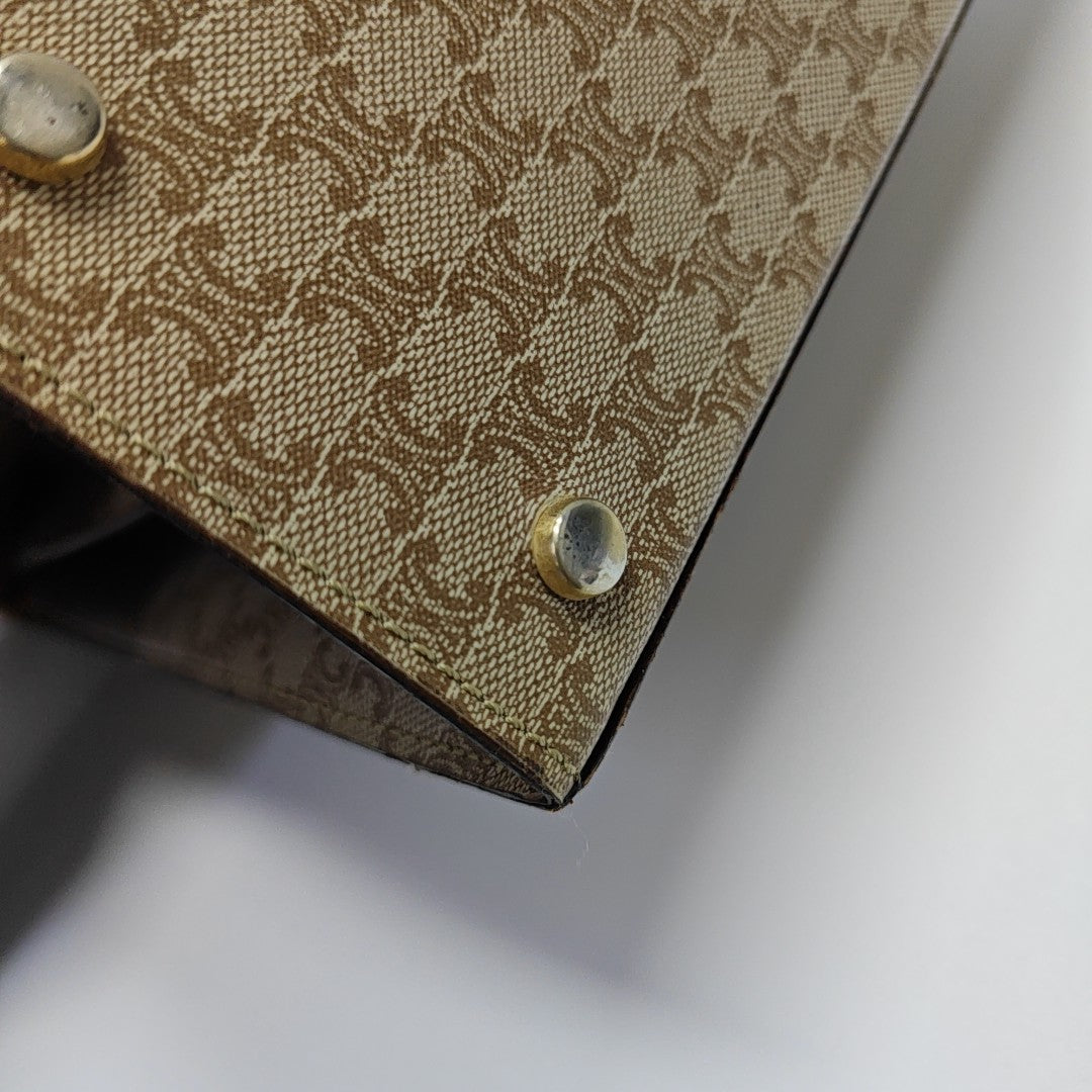 Coated Canvas Shoulder Bag Beige