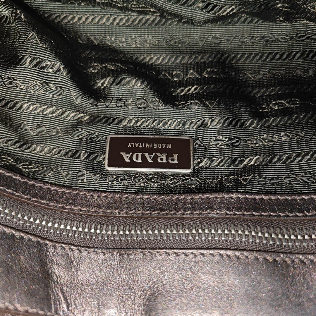 Quilted Lambskin Shoulder Bag Gray