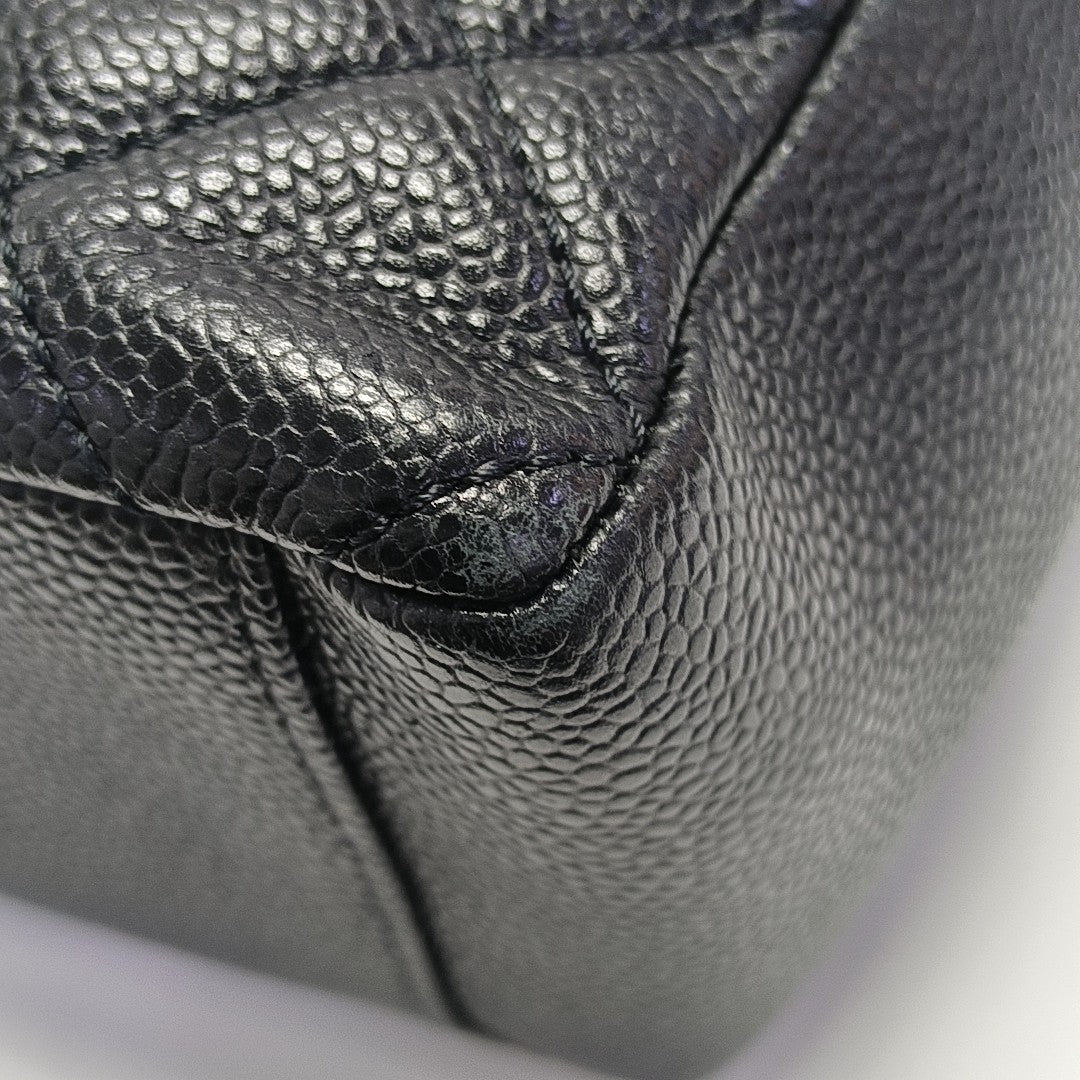 CHANEL PST Quilted Grained Calfskin Black