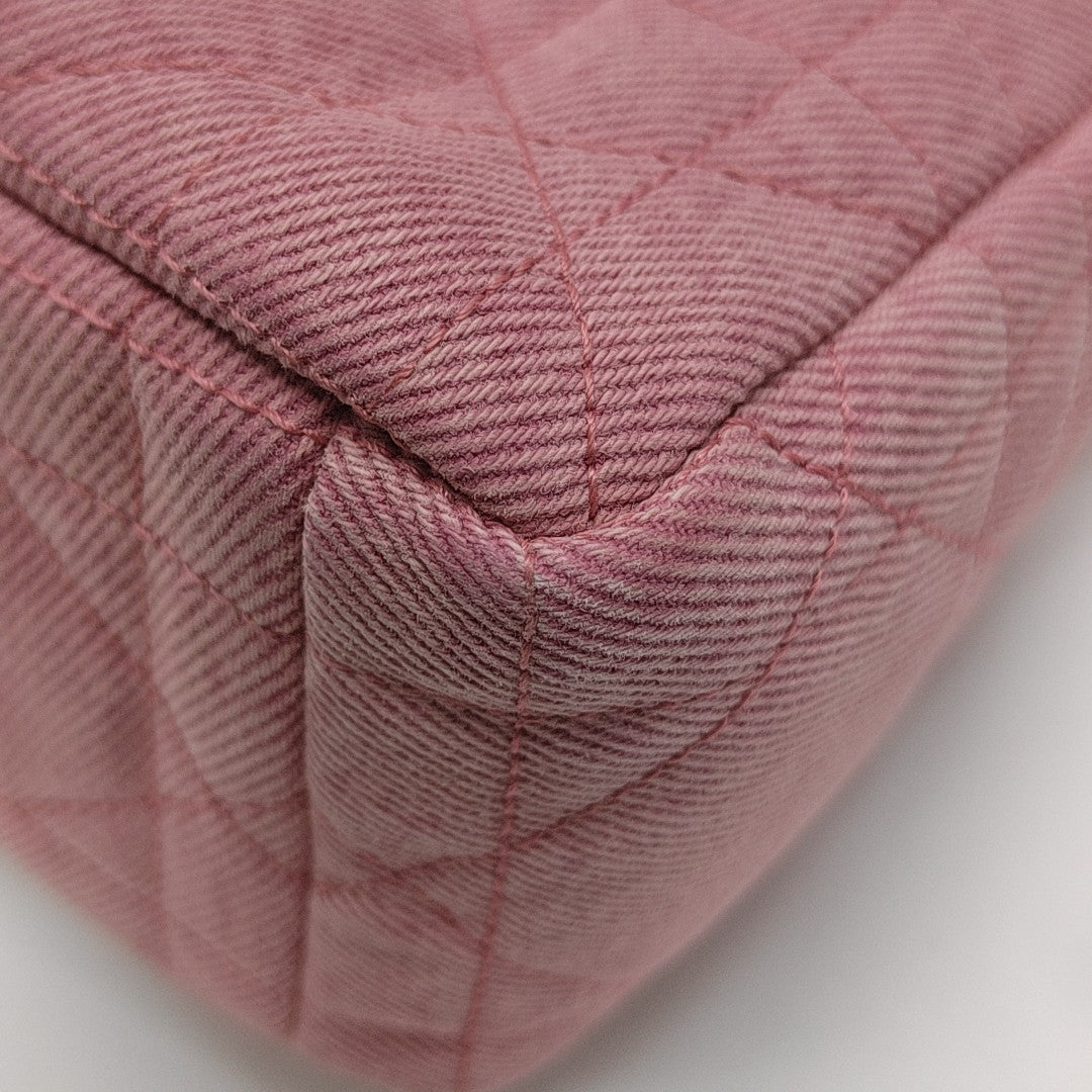 Dior Caro Medium Cannage Denim Pink