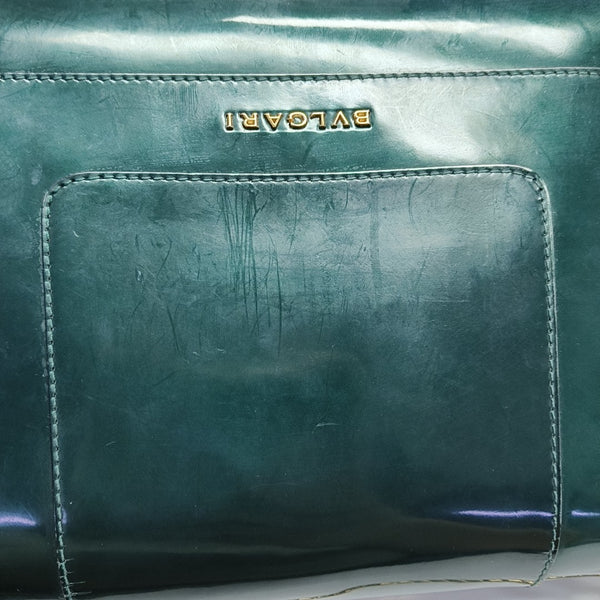 SERPENTI FOREVER Medium Quilted Patent Leather Green