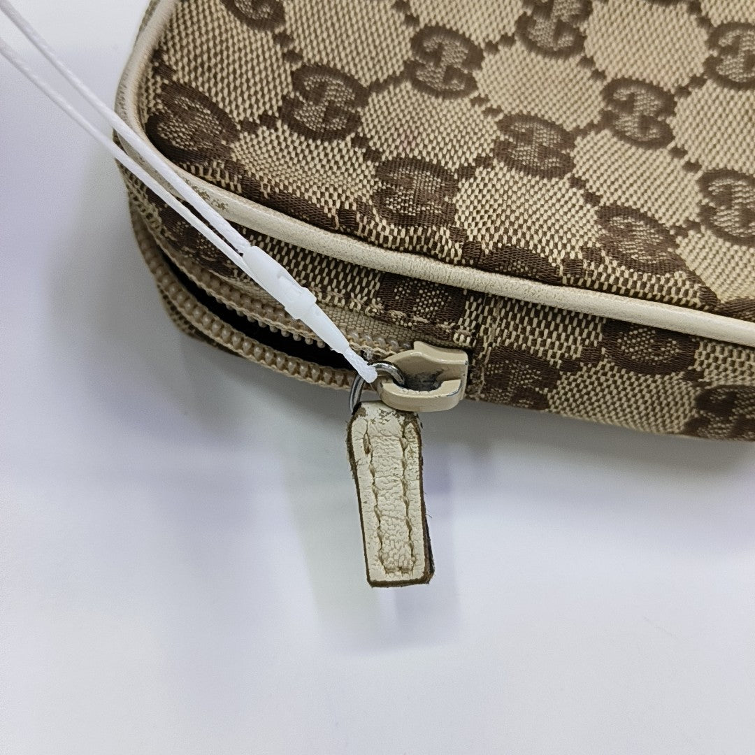 Monogram Canvas Clutch Beige