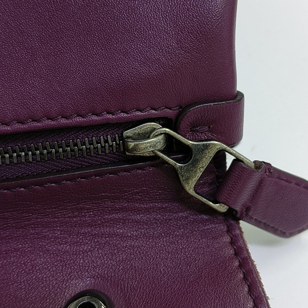 Calfskin Shoulder Bag Purple