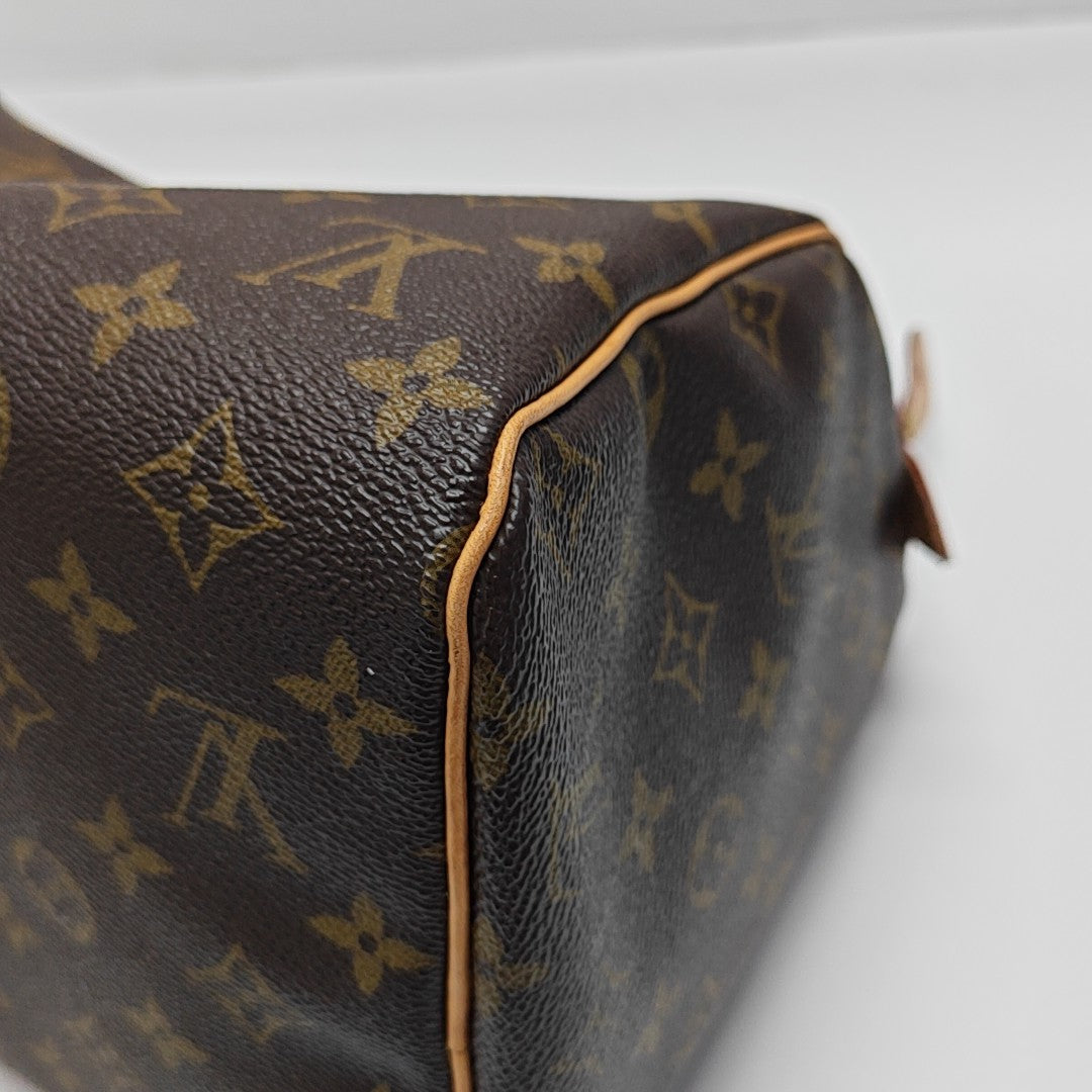 SPEEDY 30 Monogram Coated Canvas Brown