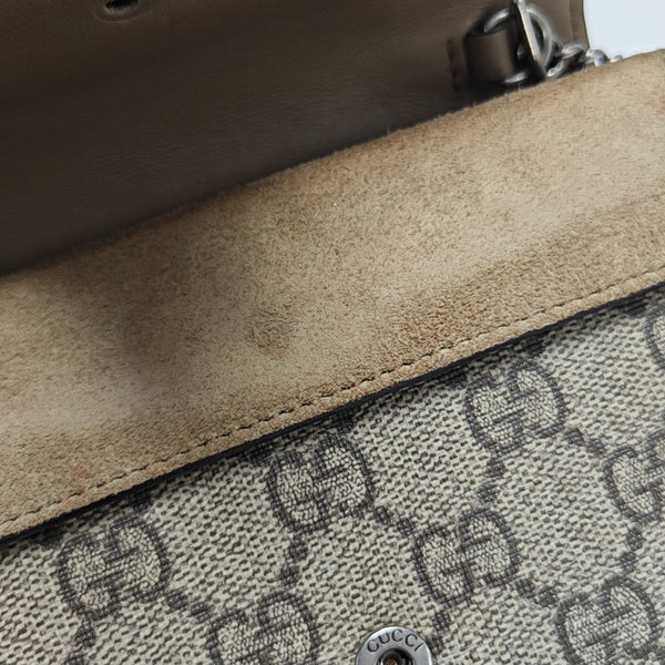 Dionysus Super Mini Monogram Coated Canvas Beige