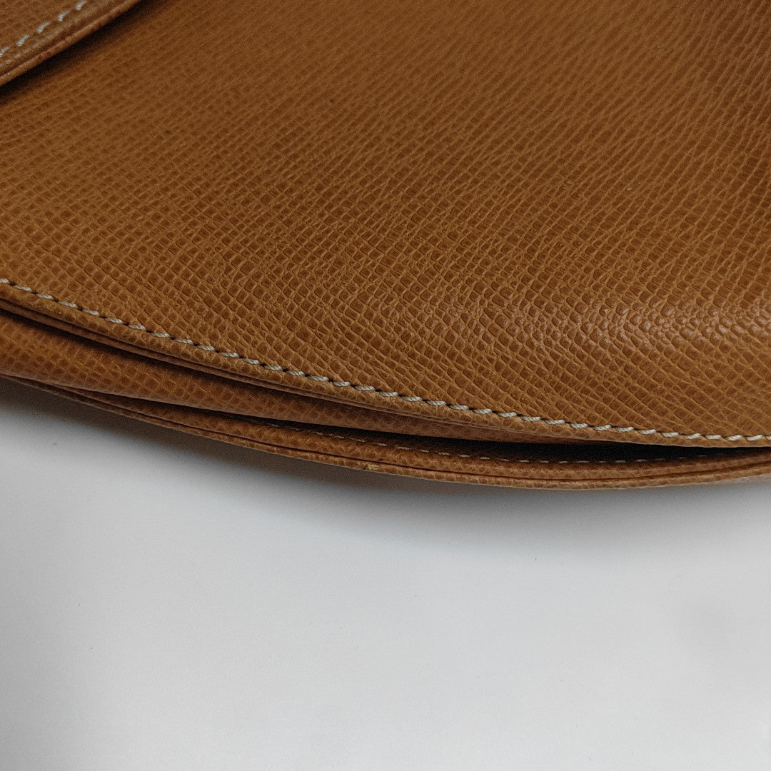 Calfskin Top Handle Bag Brown