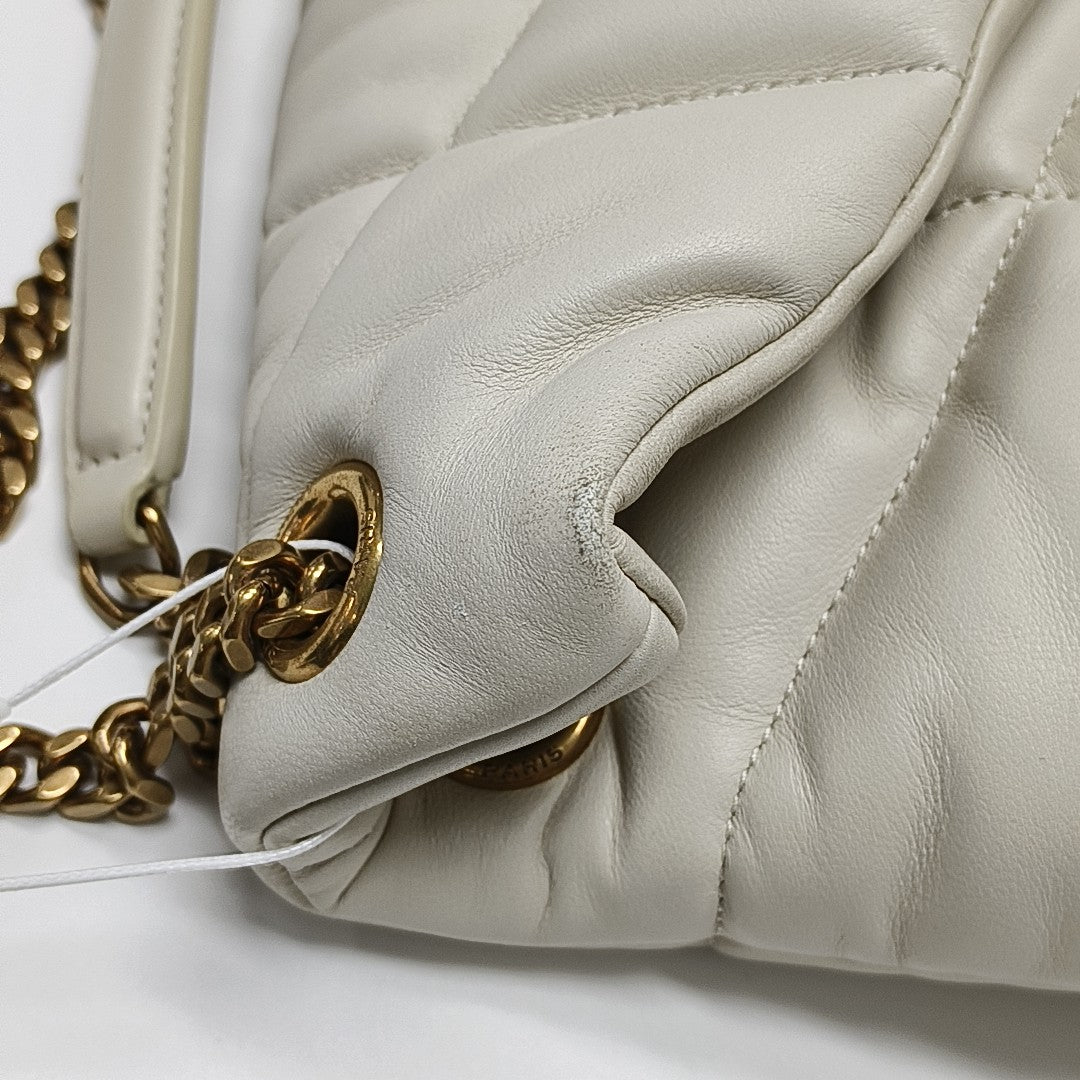 PUFFER Small Quilted Lambskin White