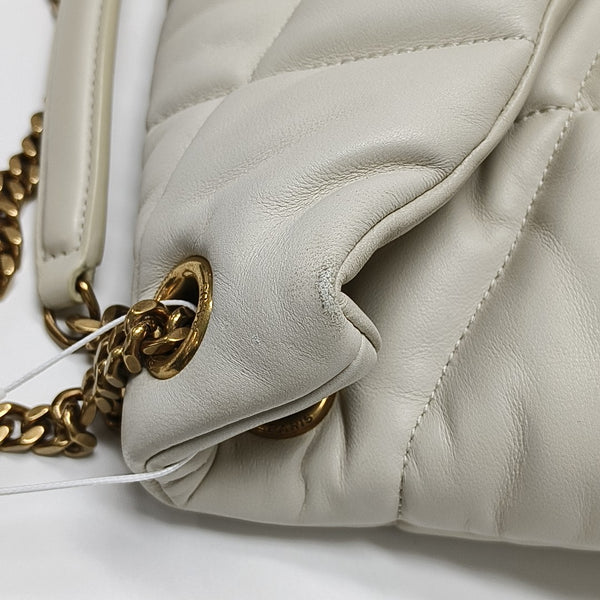 PUFFER Small Quilted Lambskin White