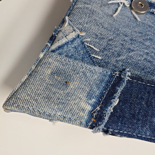 Hourglass Small Quilted Denim Blue