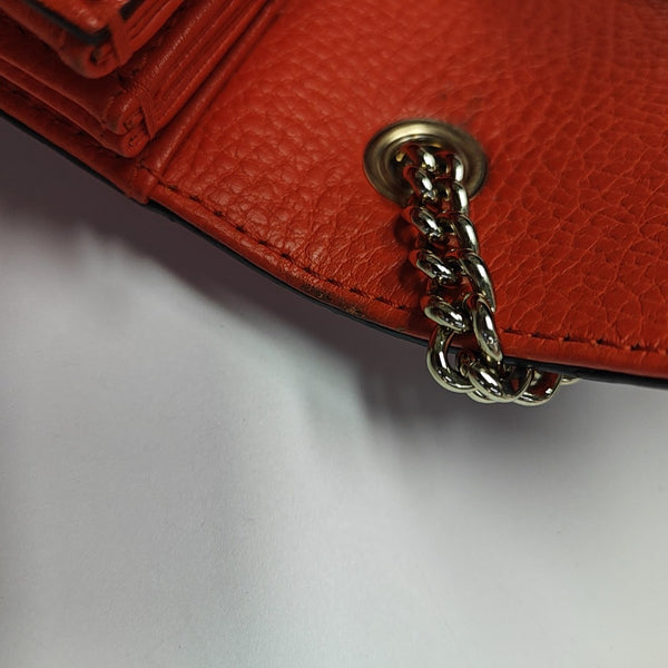 Interlocking G Small Calfskin Orange