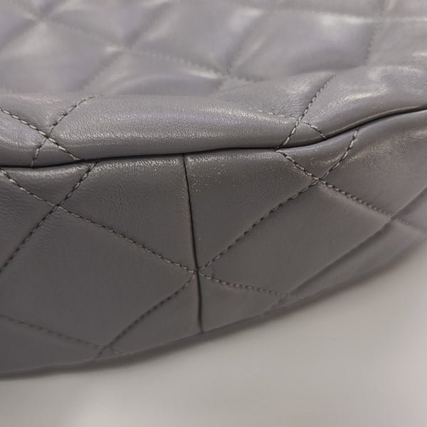 Quilted Lambskin Top Handle Bag Gray