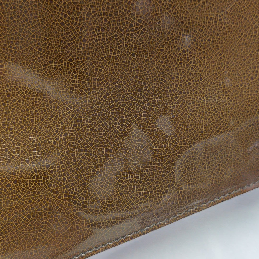 Patent Leather Top Handle Bag Brown