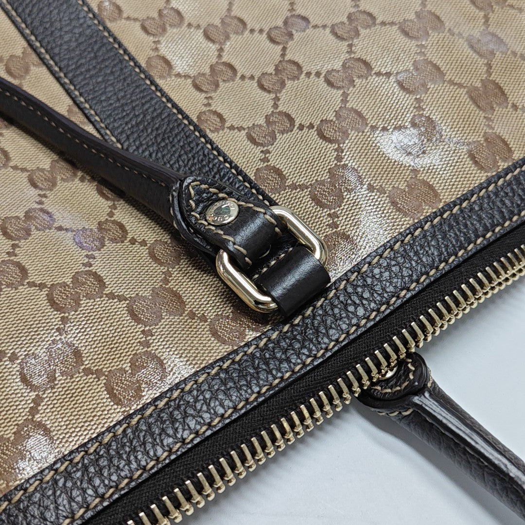 Monogram Coated Canvas Tote Bag Beige