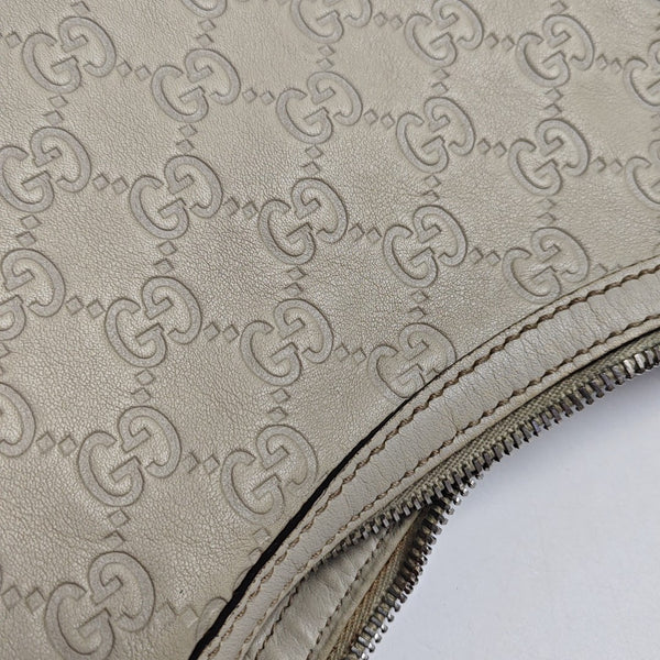 Monogram Leather Top Handle Bag Beige