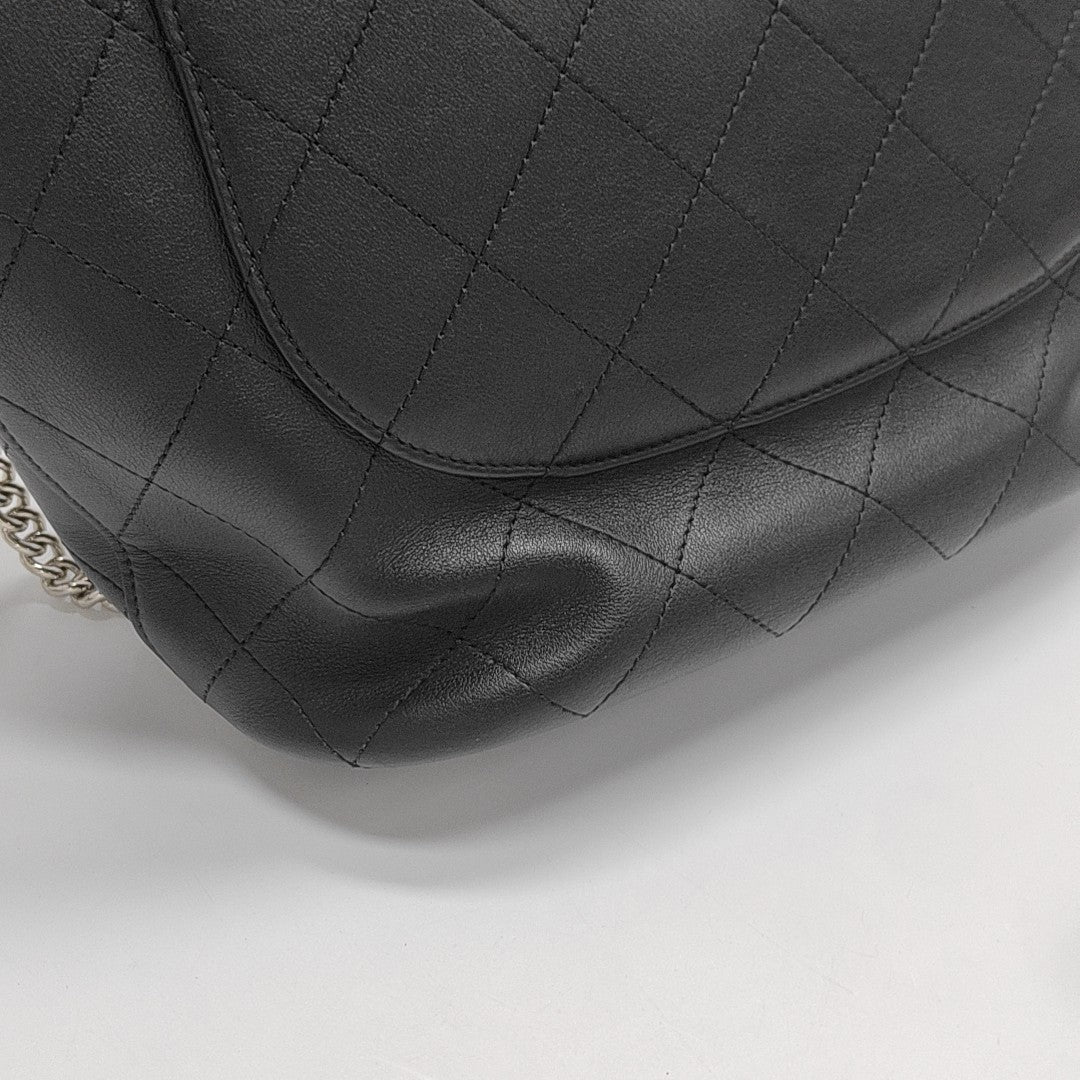Quilted Calfskin Bucket Bag Black