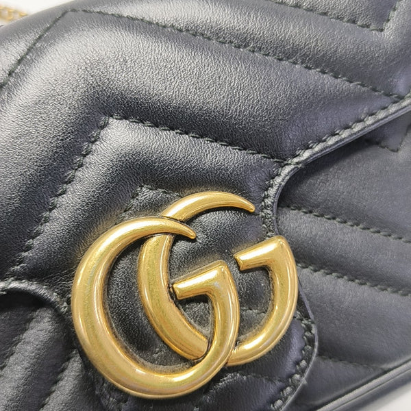 GG Marmont Mini Quilted Calfskin Black
