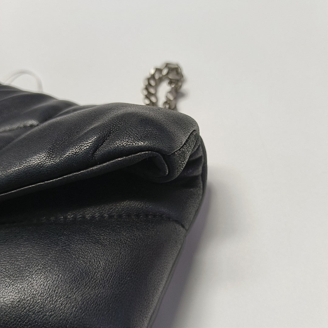 PUFFER Mini Chevron Lambskin Black