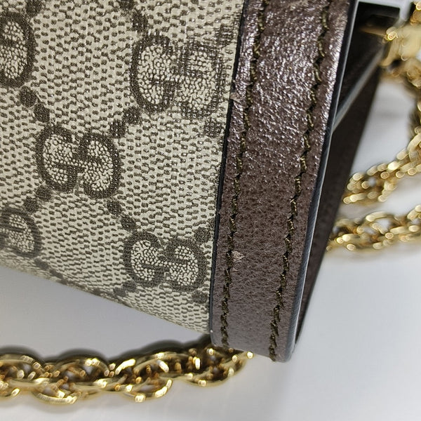 Ophidia Small Monogram Coated Canvas Beige