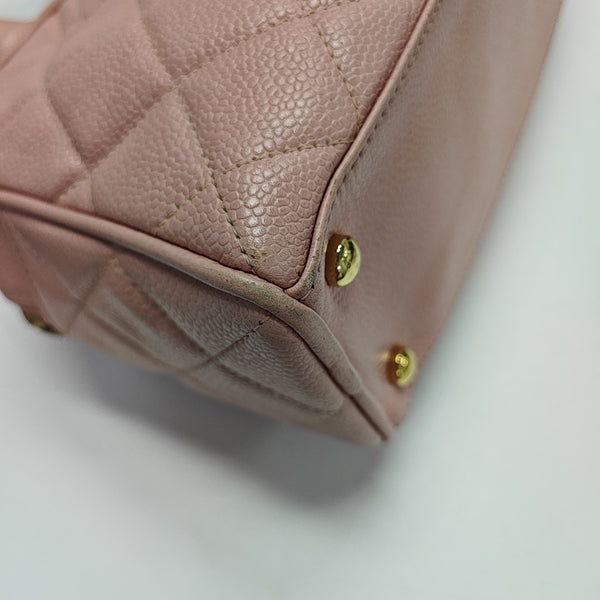 BOWLER Quilted Grained Calfskin Pink