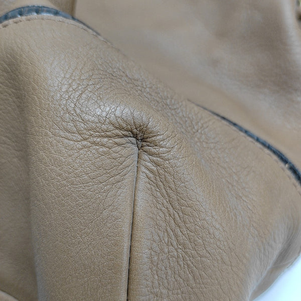 Calfskin Top Handle Bag Brown