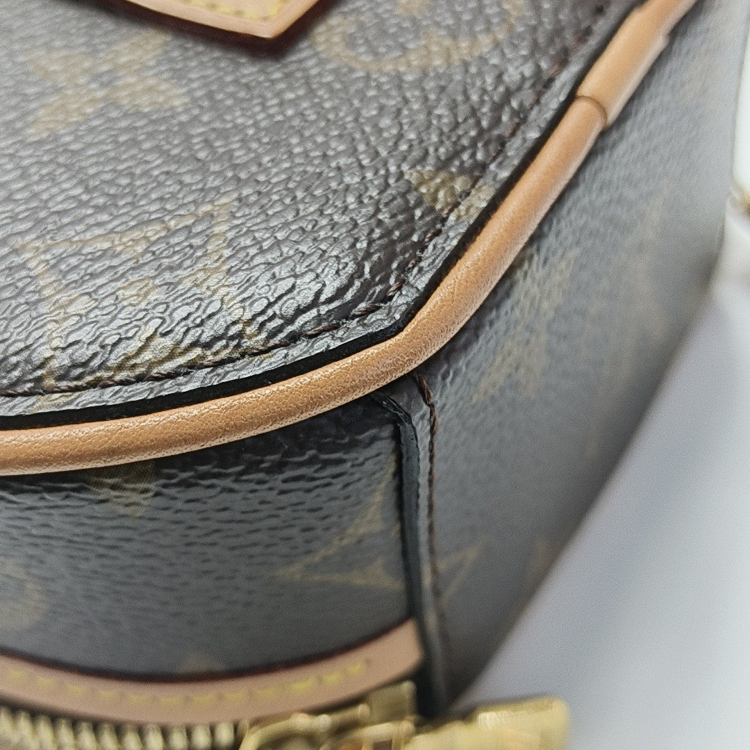 BOITE CHAPEAU Mini Monogram Coated Canvas Brown
