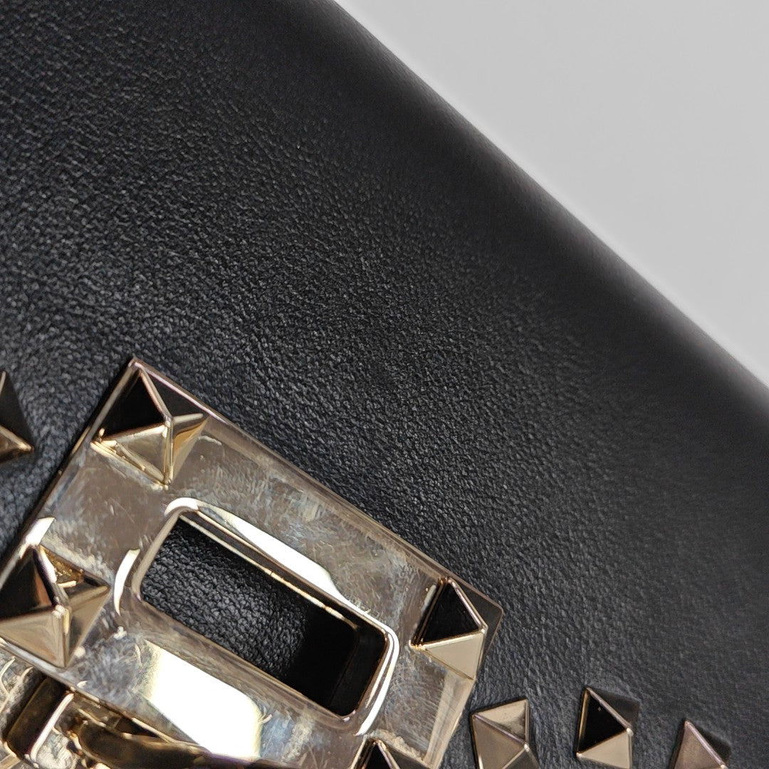 Rockstud Calfskin Black