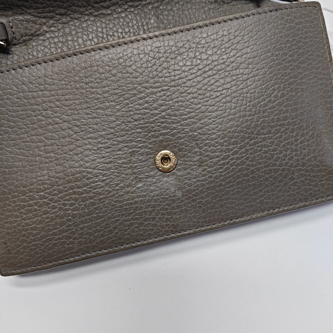 Interlocking G Small Calfskin Gray