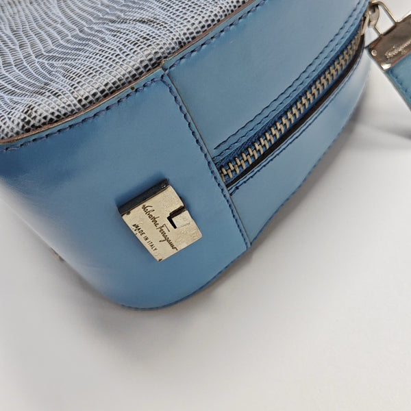 Calfskin Top Handle Bag Blue