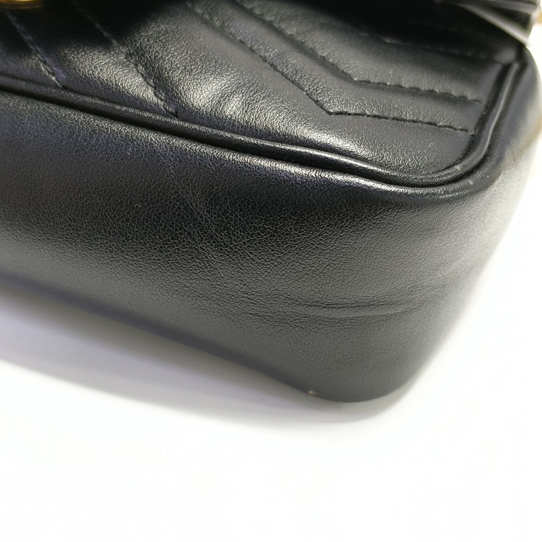 GG Marmont Mini Quilted Calfskin Black