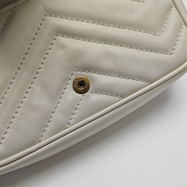 GG Marmont Mini Quilted Calfskin White