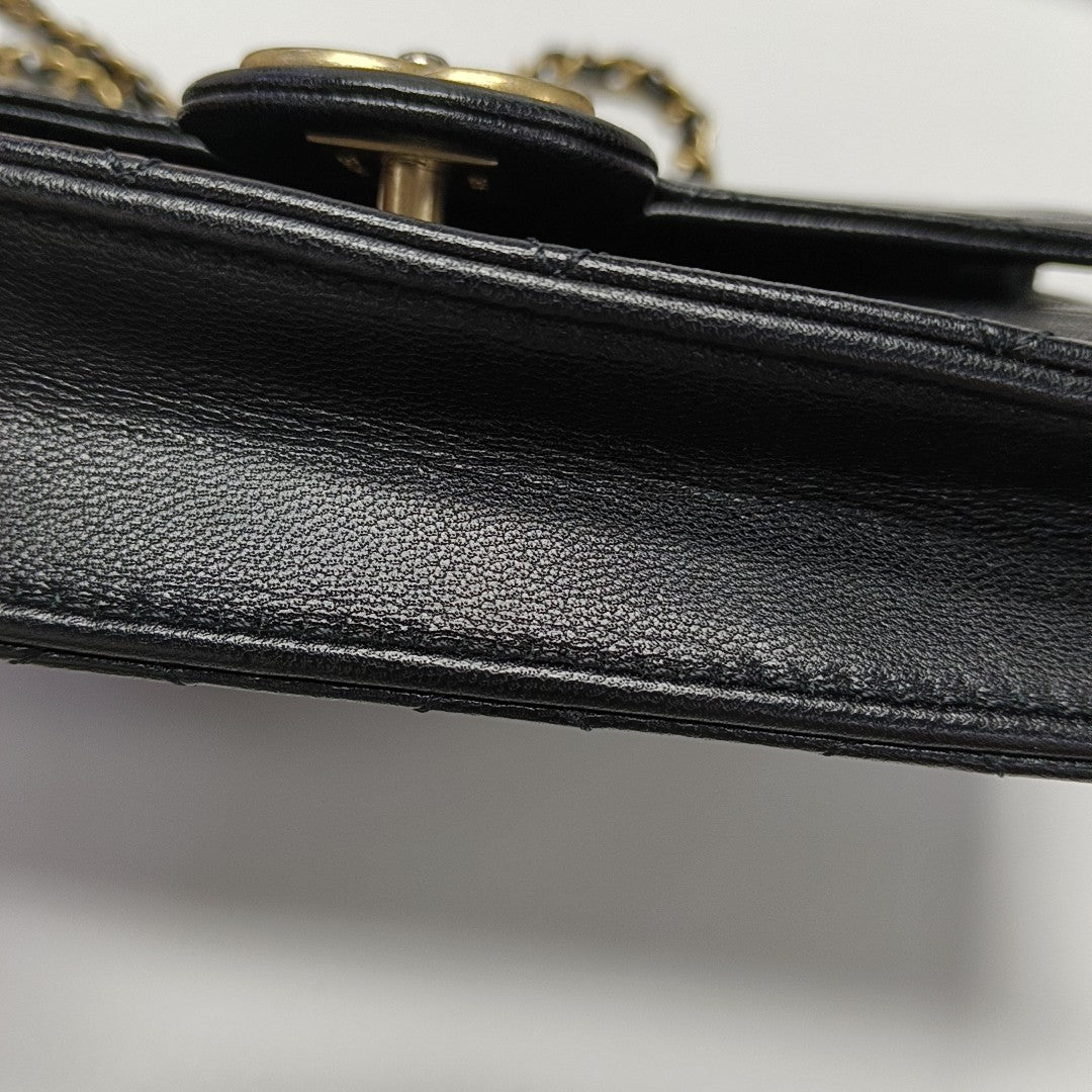 Quilted Lambskin Crossbody Bag Black