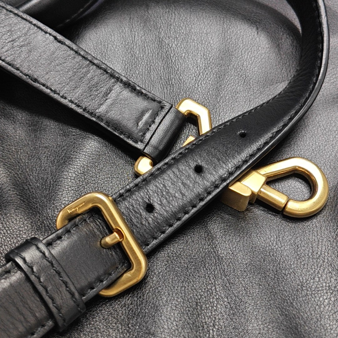 Calfskin Crossbody Bag Black