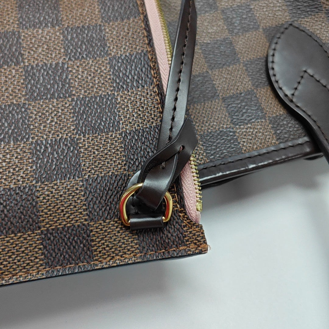 NEVERFULL MM Damier Ebene Coated Canvas Brown