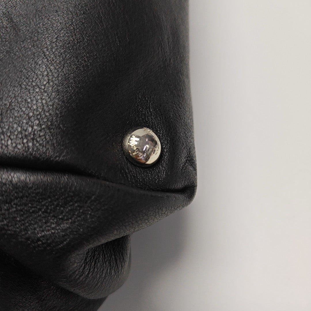 Calfskin Top Handle Bag Black