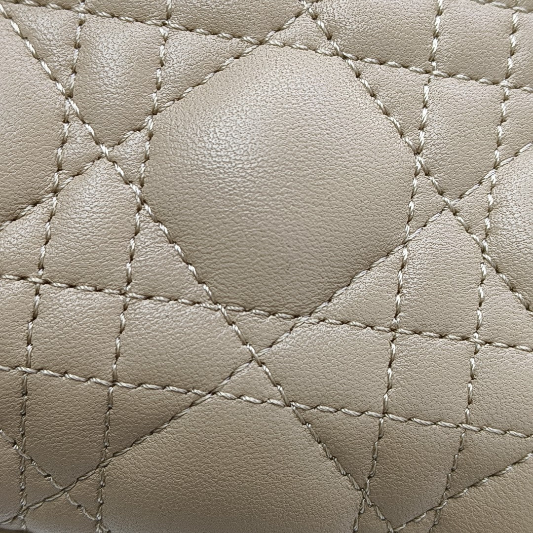 Lady D-Joy Small Cannage Lambskin Beige
