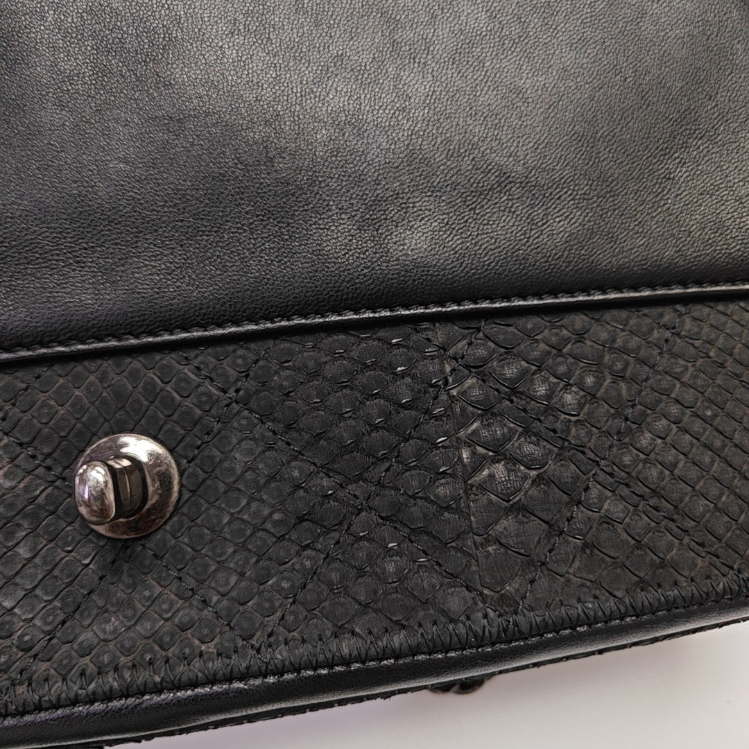 Python Shoulder Bag Black