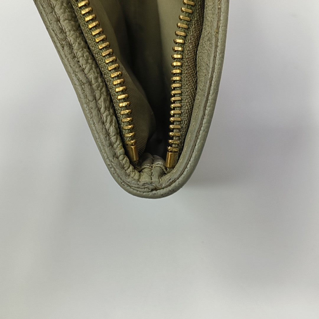 Coated Canvas Clutch Beige
