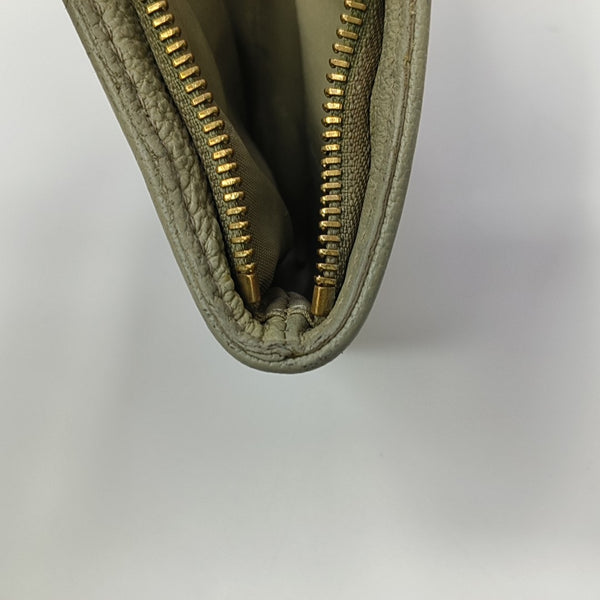 Coated Canvas Clutch Beige