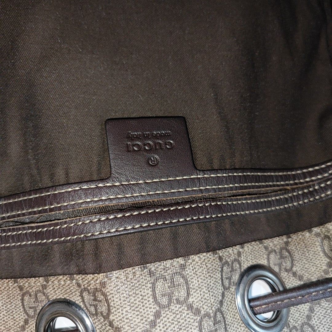 Monogram Coated Canvas Backpack Beige
