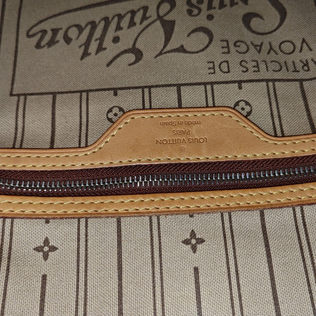 NEVERFULL MM Monogram Coated Canvas Brown