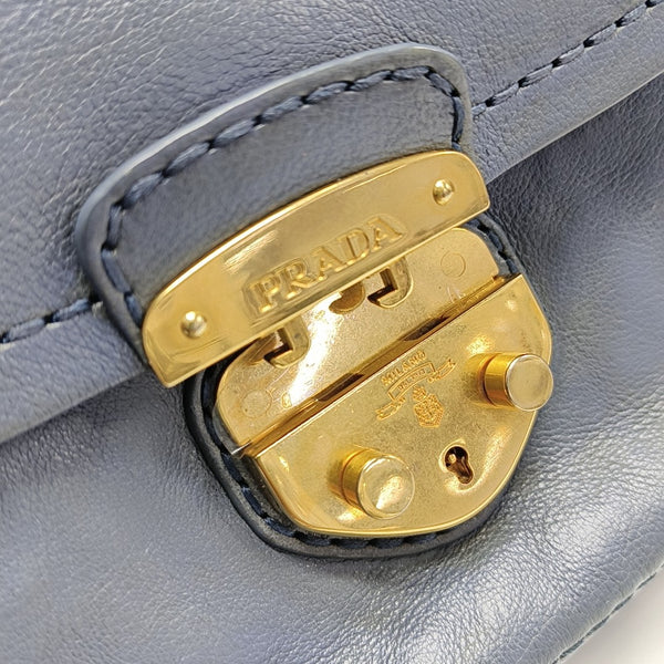 Calfskin Shoulder Bag Blue