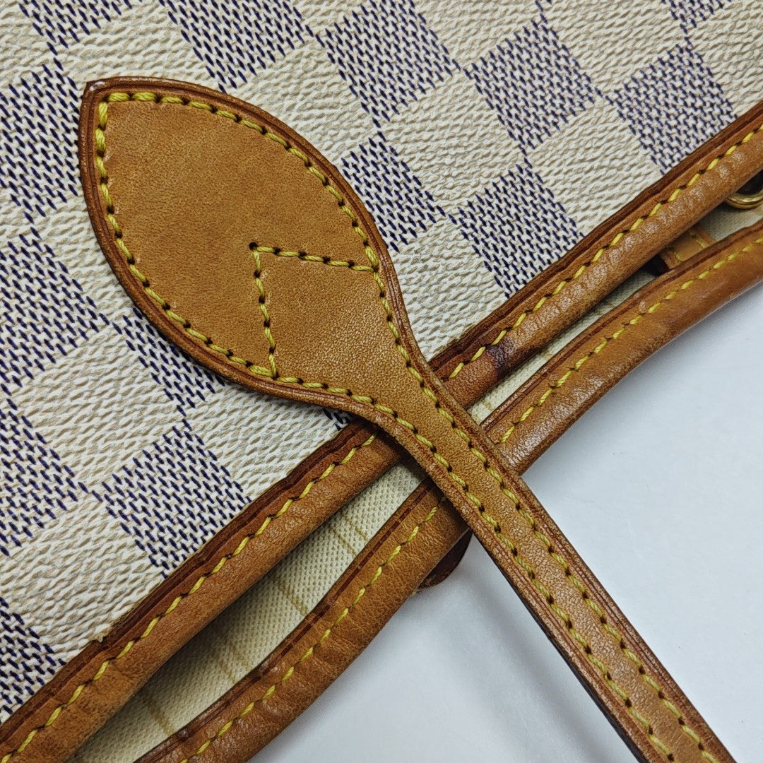 NEVERFULL MM Damier Azur Coated Canvas Beige