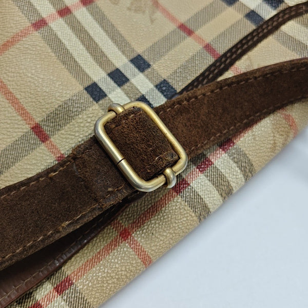 Coated Canvas Shoulder Bag Brown