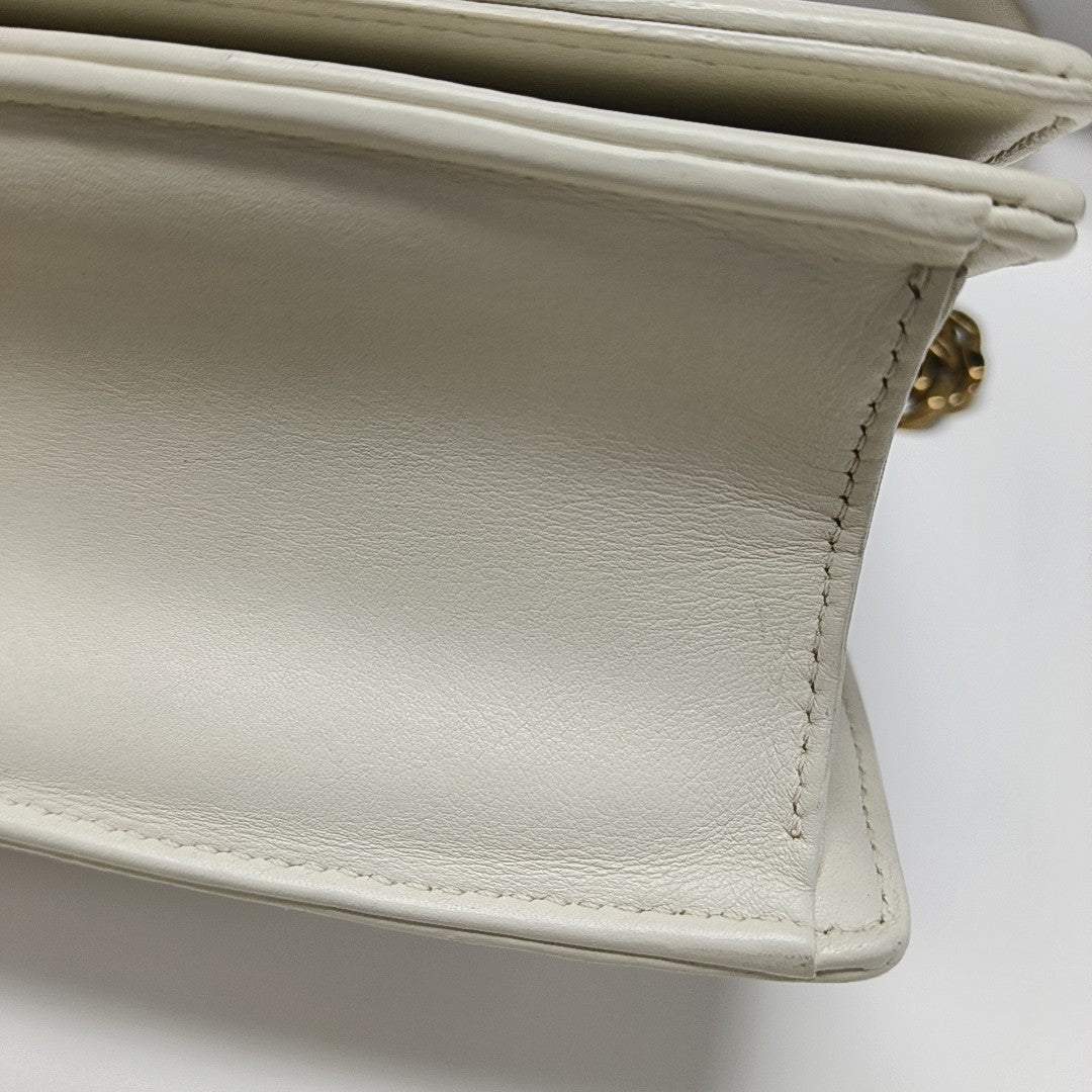 Diorama Small Cannage Calfskin White