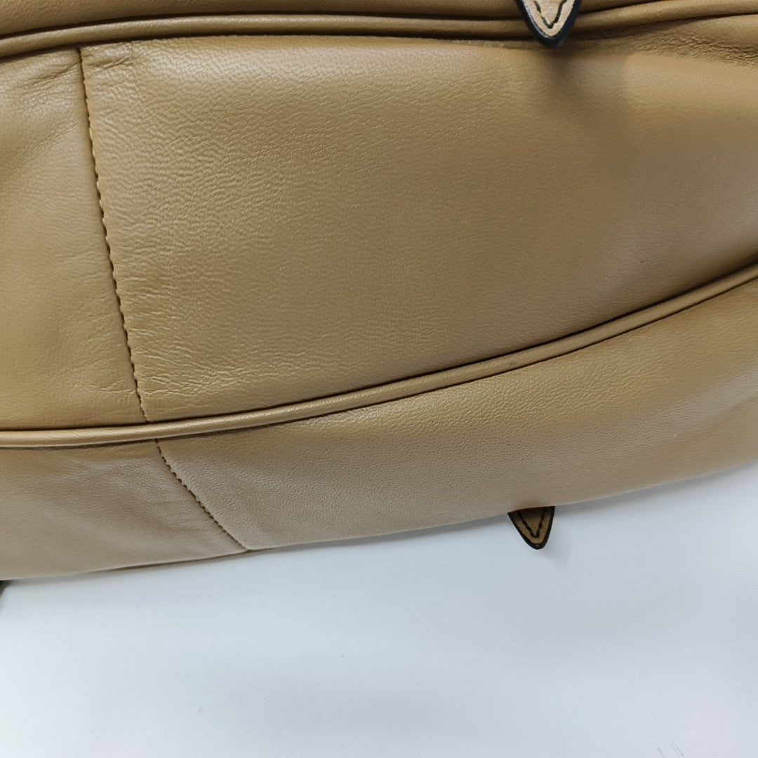 Lambskin Shoulder Bag Brown