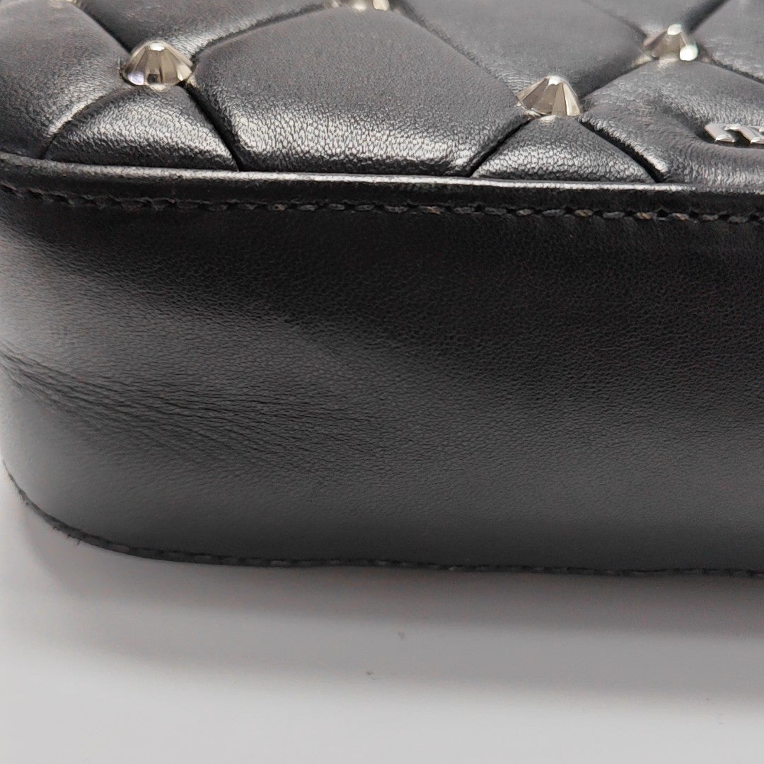 Quilted Lambskin Shoulder Bag Black