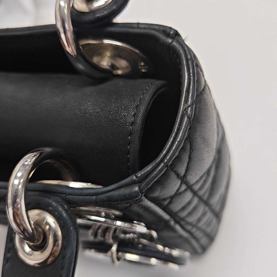 Lady Dior Mini Quilted Calfskin Black